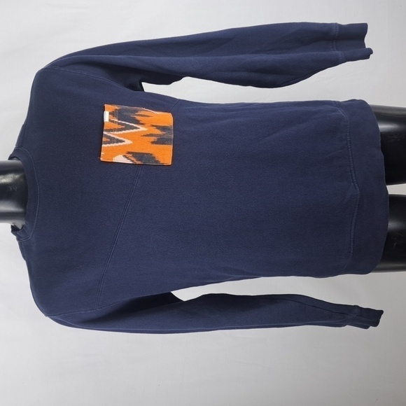 Volcom Mallace Aztec front pocket Med navy blue casual pullover sweatshirt - Picture 1 of 5